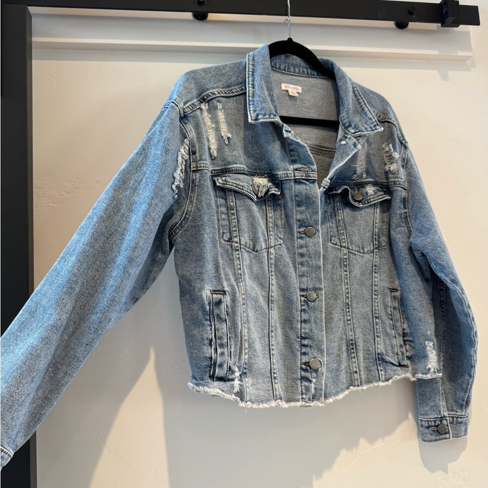 Xhilaration Light Blue Distressed Jean Jacket